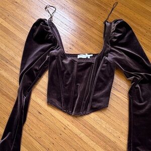 Velvet Square-Neck Corset Top ASTR